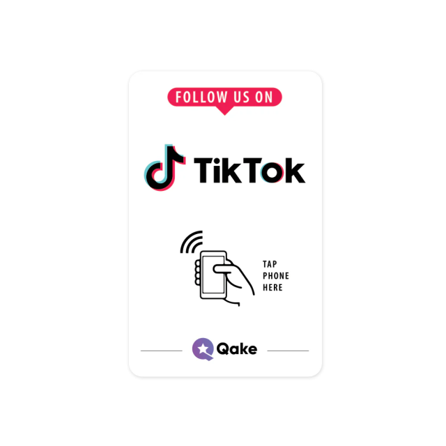 Carte Suivez-nous sur TikTok NFC - PVC Blanc